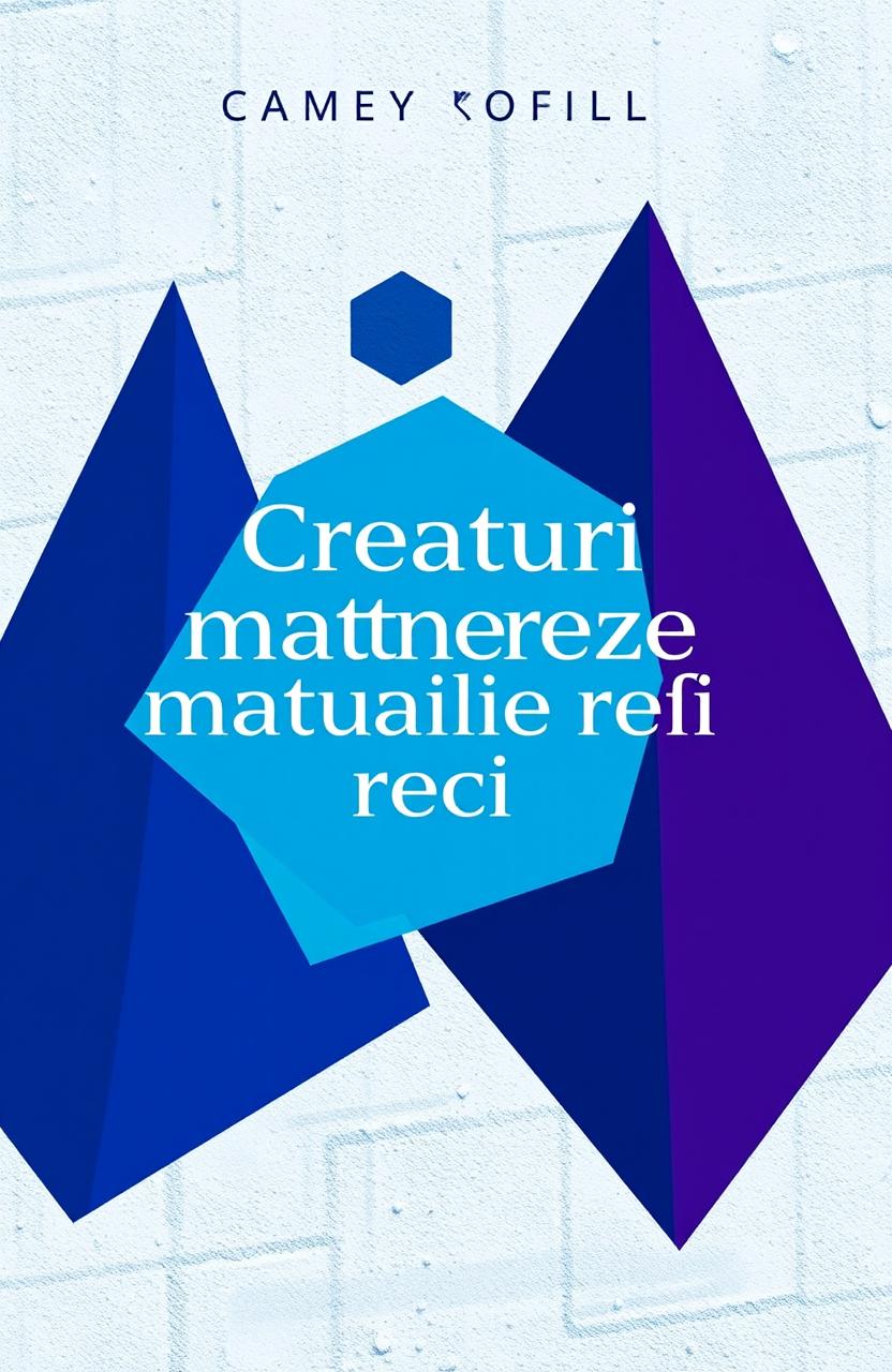 A visually striking cover for a poetry book titled 'Creaturi matematice reci'