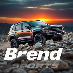 A dynamic and sporty off-road SUV named 'Brend Sports', showcasing its sleek design and rugged features