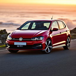 A sleek and sporty Volkswagen Polo GTI, showcasing its distinct aggressive styling and dynamic design