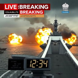 A powerful composition depicting a 'LIVE Breaking News' segment from the Westminster Times Channel, featuring highlights reading: 'JSDFN Assaulting Vladivostok