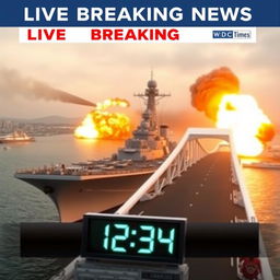 A powerful composition depicting a 'LIVE Breaking News' segment from the Westminster Times Channel, featuring highlights reading: 'JSDFN Assaulting Vladivostok