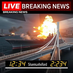 A powerful composition depicting a 'LIVE Breaking News' segment from the Westminster Times Channel, featuring highlights reading: 'JSDFN Assaulting Vladivostok