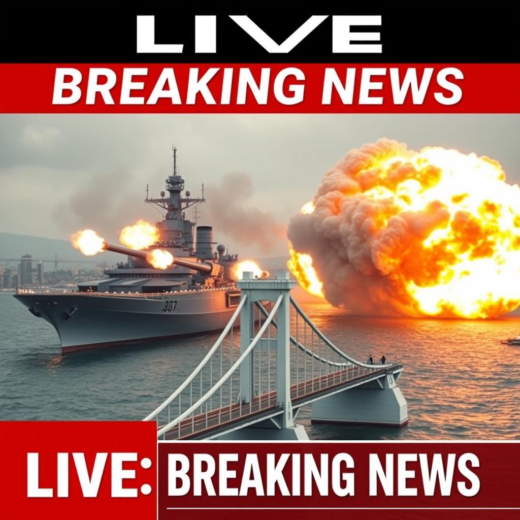 An intense 'LIVE Breaking News' scene featuring bold highlights that read: 'JSDFN Assaulting Russian Far East