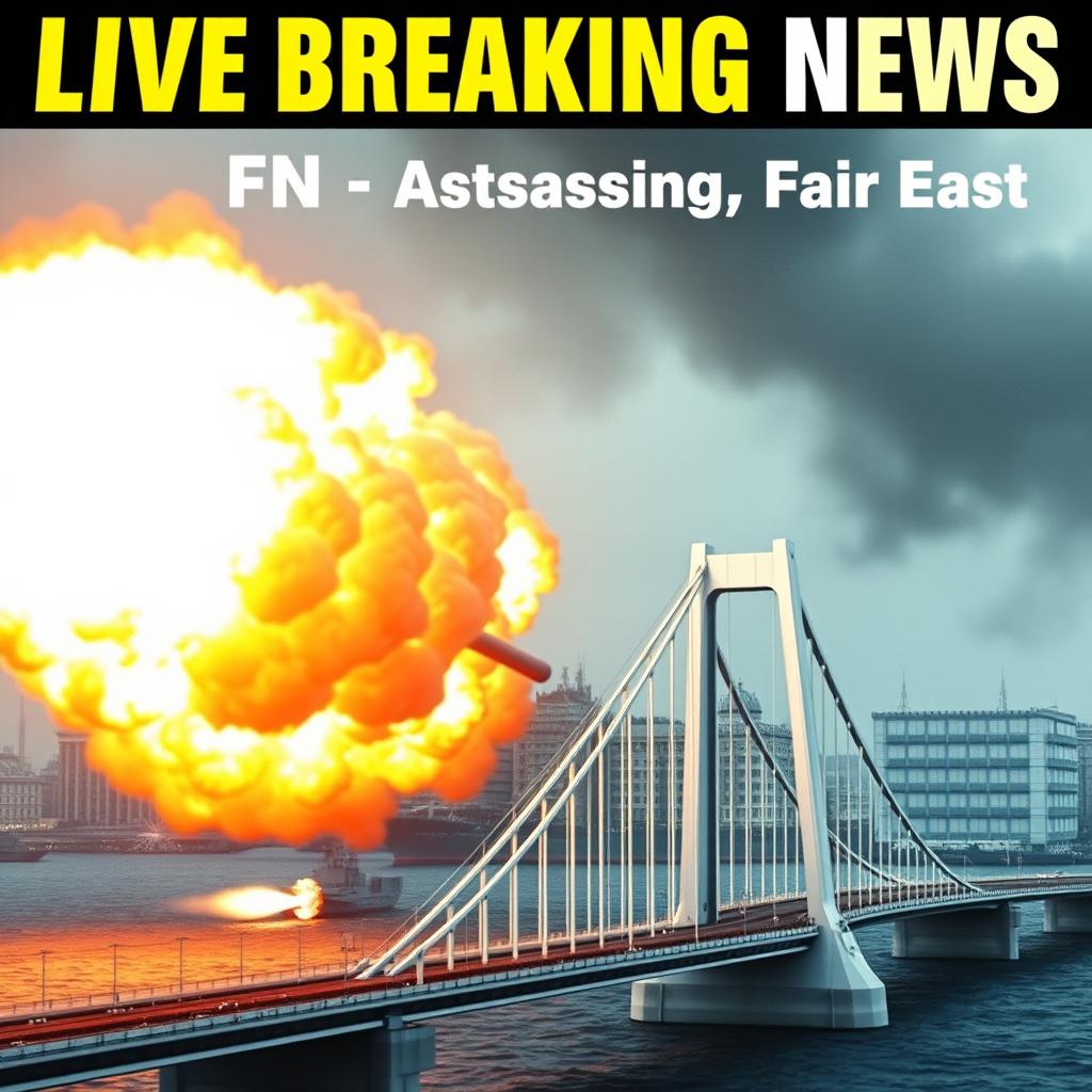 An intense 'LIVE Breaking News' scene featuring bold highlights that read: 'JSDFN Assaulting Russian Far East