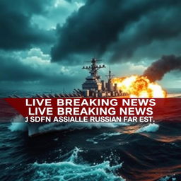 A dramatic 'LIVE Breaking News' scene featuring the bold inscription: 'JSDFN Assaulting Russian Far East