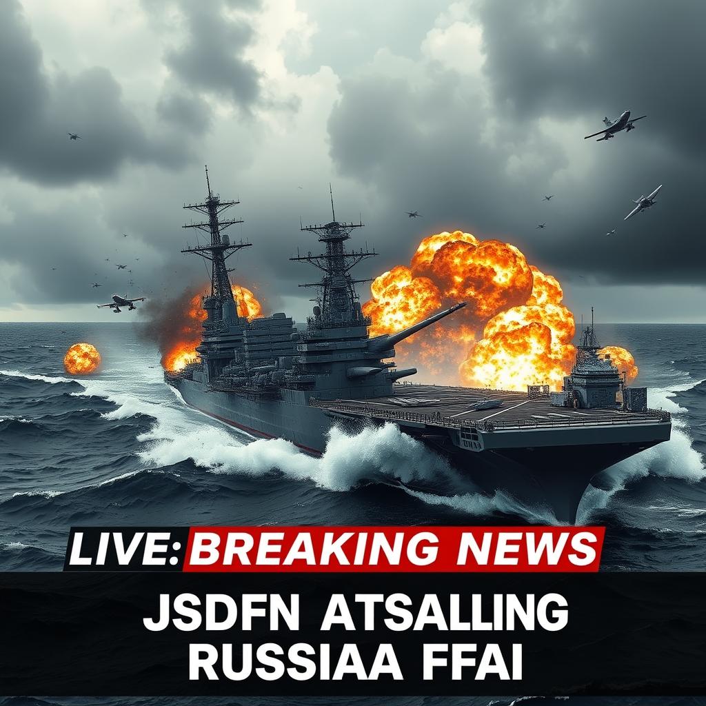 A dramatic 'LIVE Breaking News' scene featuring the bold inscription: 'JSDFN Assaulting Russian Far East