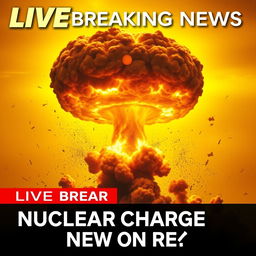 A gripping 'LIVE Breaking News' scene with a bold inscription that reads: 'Nuclear Charge on New York