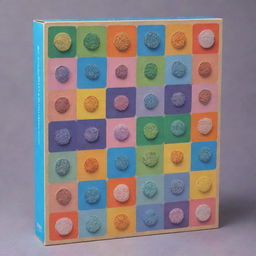 A dynamic, vibrant game box design featuring various mitotic phases depicted by animated, playful cells in division. The cells, possibly smiling or interacting, are surrounded by a rainbow-colored cellular pattern. The box's central graphic is dominated by an engaging title.