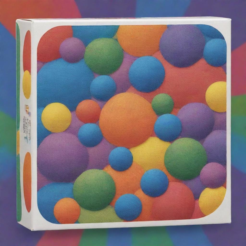 A dynamic, vibrant game box design featuring various mitotic phases depicted by animated, playful cells in division. The cells, possibly smiling or interacting, are surrounded by a rainbow-colored cellular pattern. The box's central graphic is dominated by an engaging title.