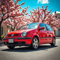 A vintage Volkswagen Polo GTI from the year 2000, showcasing its distinctive sporty design with a sleek, compact body, bold front grille, and characteristic sporty headlights