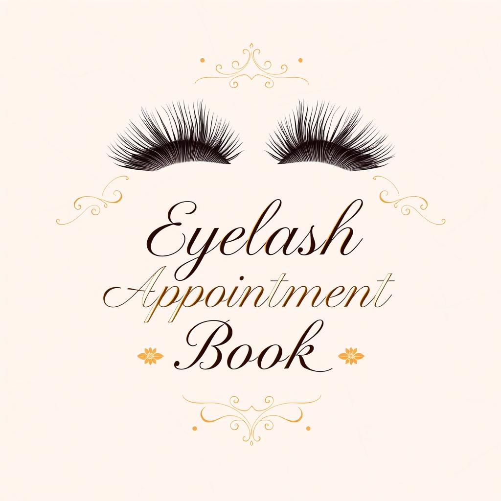 A stylish and elegant book cover design for an eyelash appointment book