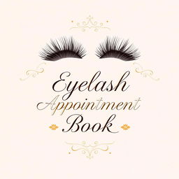 A stylish and elegant book cover design for an eyelash appointment book