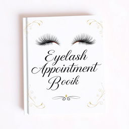 A stylish and elegant book cover design for an eyelash appointment book