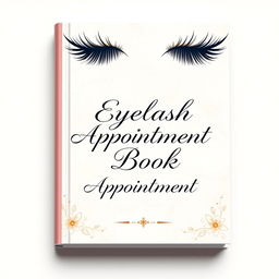 A stylish and elegant book cover design for an eyelash appointment book