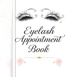 A stylish and elegant book cover design for an eyelash appointment book