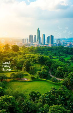 A vibrant landscape showcasing a harmonious blend of urban and rural Nigeria, prominently featuring the Abuja skyline with its modern architecture rising against a backdrop of lush greenery