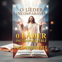 A visually striking book cover for 'O Líder Incomparável: Como a Liderança Inspirada em Jesus Pode Transformar sua Vida e Carreira, Independentemente de Crenças'