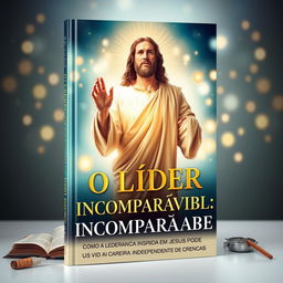 A visually striking book cover for 'O Líder Incomparável: Como a Liderança Inspirada em Jesus Pode Transformar sua Vida e Carreira, Independentemente de Crenças'