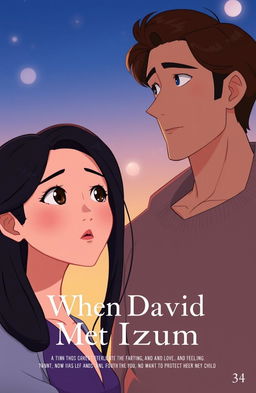 An animated scene featuring a beautiful Korean woman with long hair and a youthful appearance, aged 34, gazing thoughtfully