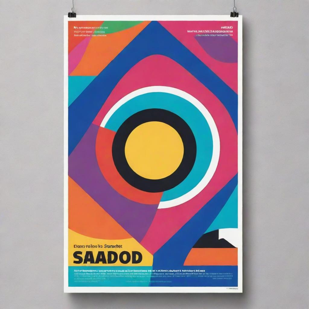 A vibrant and enticing poster with an abstract design and compelling tagline. It's both geometric and organic with a mix of bold, saturated colors that draw the eye.