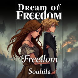 A striking animated book cover depicting a beautiful yet poor woman with flowing brown hair, dressed in a worn-out dress, casting an intense look of anger at an elegantly dressed boy with tousled blond hair