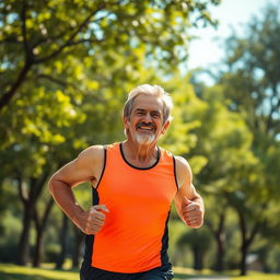 A dynamic and inspirational scene portraying a person running outdoors, embodying the theme 'Atitude em Movimento: Correndo em Busca de um Novo Eu'