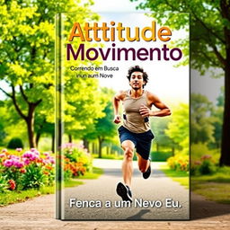 A captivating book cover for 'Atitude em Movimento: Correndo em Busca de um Novo Eu'