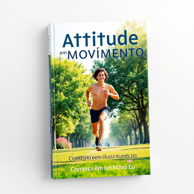 A captivating book cover for 'Atitude em Movimento: Correndo em Busca de um Novo Eu'