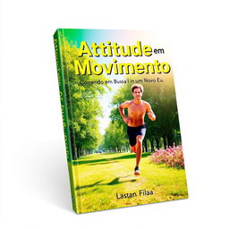 A captivating book cover for 'Atitude em Movimento: Correndo em Busca de um Novo Eu'