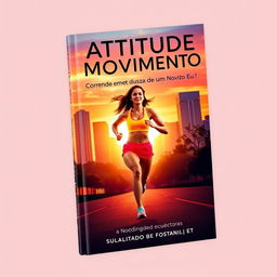 A captivating book cover for 'Atitude em Movimento: Correndo em Busca de um Novo Eu'