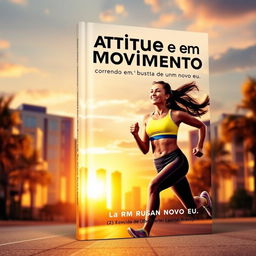 A captivating book cover for 'Atitude em Movimento: Correndo em Busca de um Novo Eu'