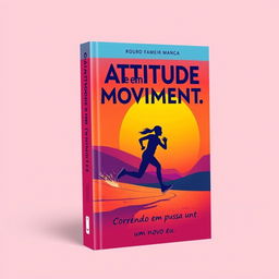 A captivating and engaging book cover design for the title 'Atitude em Movimento: Correndo em busca de um novo eu'