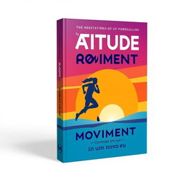 A captivating and engaging book cover design for the title 'Atitude em Movimento: Correndo em busca de um novo eu'