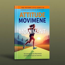 A captivating and engaging book cover design for 'Atitude em Movimento: Correndo em busca de um novo eu'