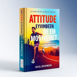 A captivating and engaging book cover design for 'Atitude em Movimento: Correndo em busca de um novo eu'