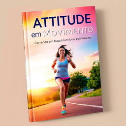 A captivating book cover for 'Atitude em Movimento: Correndo em busca de um novo eu'