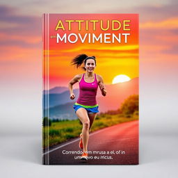 A captivating book cover for 'Atitude em Movimento: Correndo em busca de um novo eu'