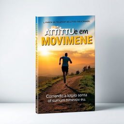 A captivating book cover design for 'Atitude em Movimento: Correndo em busca de um novo eu'