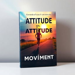 A captivating book cover design for 'Atitude em Movimento: Correndo em busca de um novo eu'