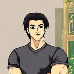 Generate a profile picture of a male named Arslan, presenting him as a sophisticated individual in his early 30s with a beaming smile and confident expression.