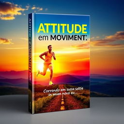 A captivating book cover design for 'Atitude em Movimento: Correndo em busca de um novo eu'