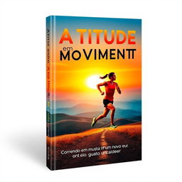 A captivating book cover design for 'Atitude em Movimento: Correndo em busca de um novo eu'