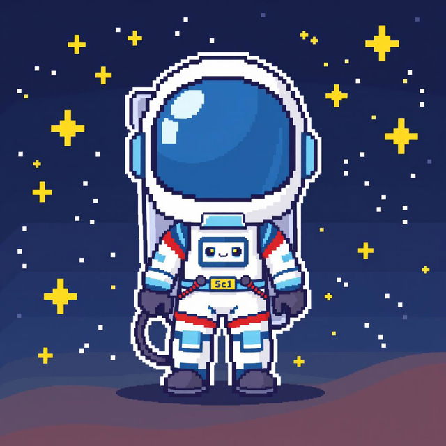 A 50x50 pixel art representation of an astronaut