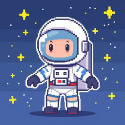 A 50x50 pixel art representation of an astronaut