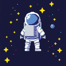 A 50x50 pixel art depiction of an astronaut