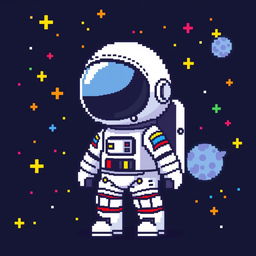 A 50x50 pixel art depiction of an astronaut