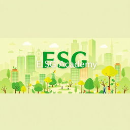 A modern and inviting banner for "ESG Academy" featuring a 16:9 aspect ratio