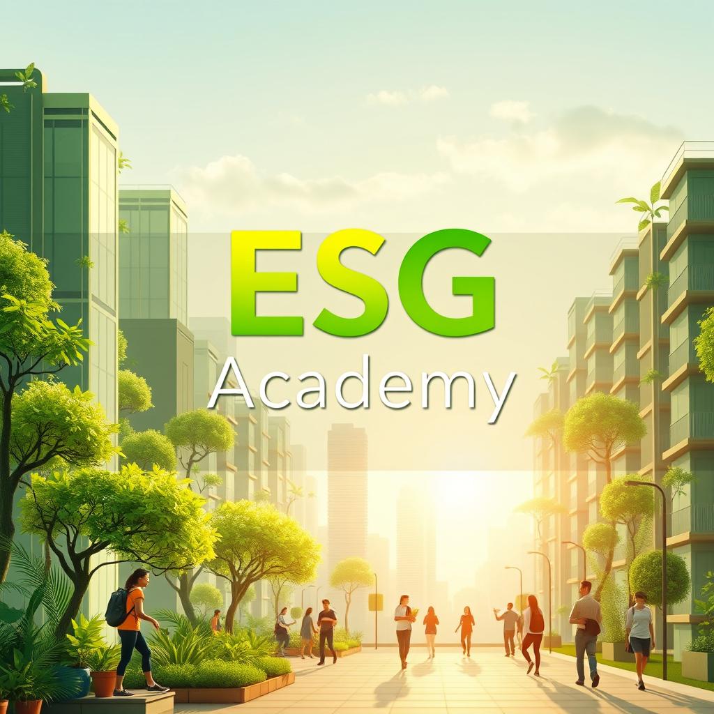 A modern and inviting banner for "ESG Academy" featuring a 16:9 aspect ratio