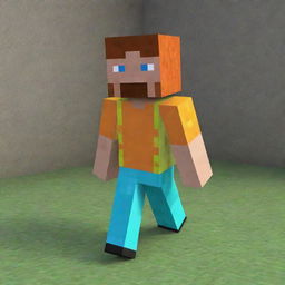 A Minecraft version of a user, made up of blocky textures, bright colors and cubic shapes typical of the game's unique style.