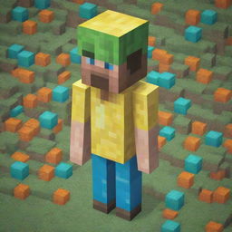 A Minecraft version of a user, made up of blocky textures, bright colors and cubic shapes typical of the game's unique style.